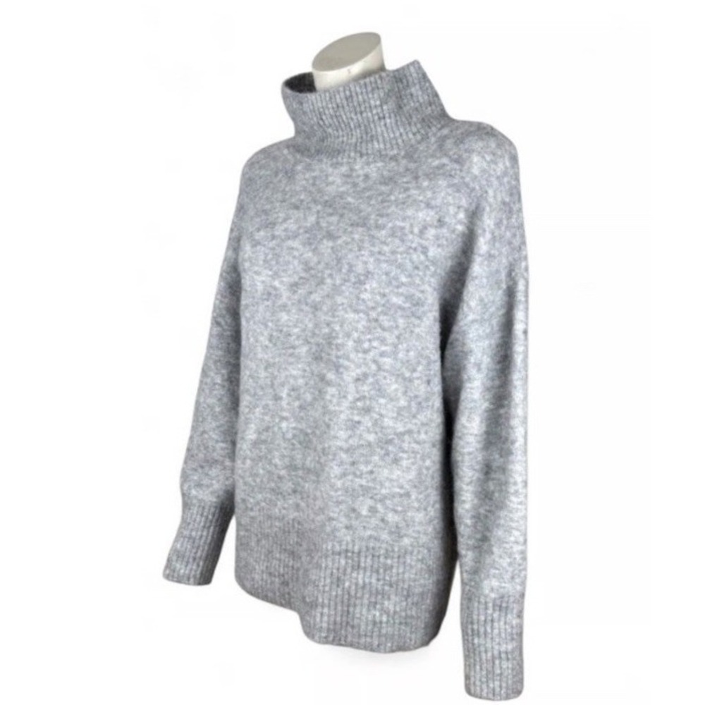 New Banana Republic Atiena alpaca Staple Old Money sweater mockneck Heather XS S
